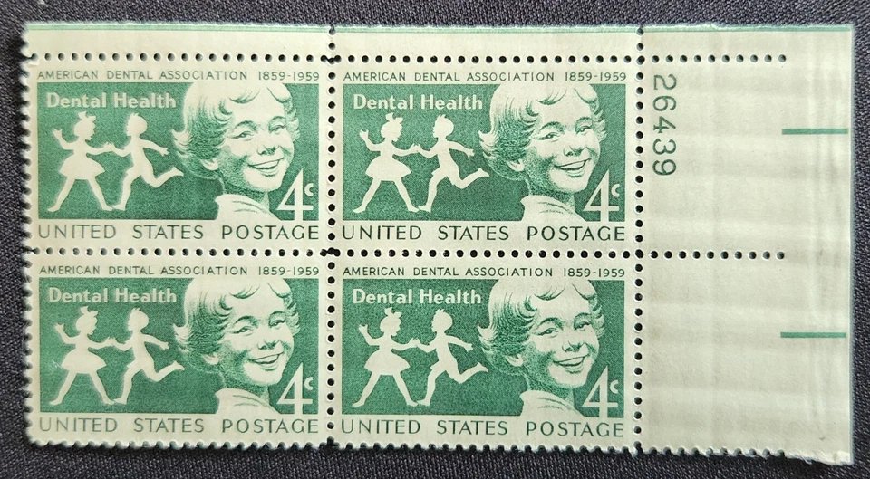 US Scott 1135 - Dental Health - MNH - 1959 Issue - Plate Block of 4 - Image 1 of 1