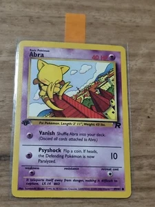 Pokemon Card - 1st Edition Abra 49/82 -Team Rocket Set WOTC - Common LP - Picture 1 of 3