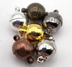 Strong Magnetic Clasp Connector Smooth Round 6 8 10 12mm Jewelry making supplies - Picture 1 of 23