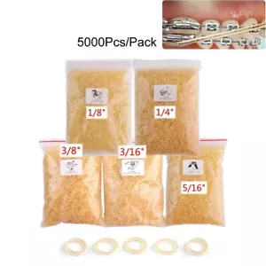 5000 pièces/sac bandes dentaires en caoutchouc orthodontique accolades élastiques en latex 3,5/4,5/6,5 oz - Photo 1 sur 11