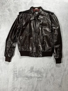 Giacca pelle vintage anni 80 solo membri taglia 42 cafe racer biker moto marrone - Foto 1 di 11