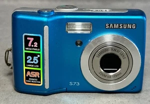 Samsung Digimax S73 7.2MP Digital Camera w/ 3x Optical Zoom -Blue For Parts - Picture 1 of 11