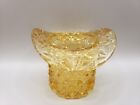 Fenton Glass Amber  Daisy and Button Top Hat Toothpick Holder 2 "