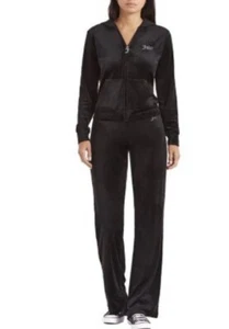 Juicy Couture XXL Black Logo Velour Tracksuit Hoodie And Pants - Picture 1 of 15