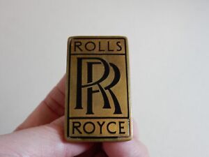 Vintage Original Metal Enamel RR Rolls Royce Car Badge Auto Emblem