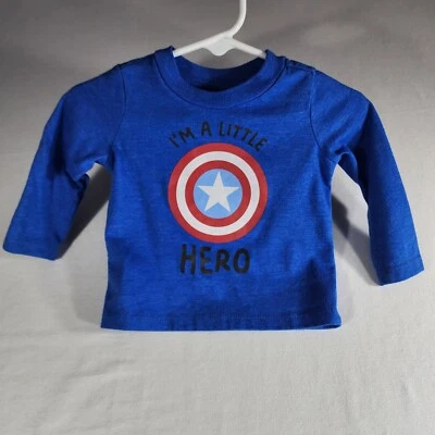 Camiseta Okie Dokie Bebé Niños Talla 3M Marvel Cuello Redondo Manga Larga  Foto 1 de 4