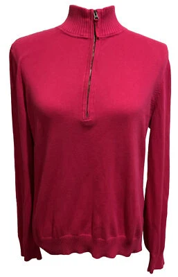Foxcroft Large Sweater Pink  1/4 Zip Supima Cotton Pullover Soft Long Sleeve - Image 1 of 4