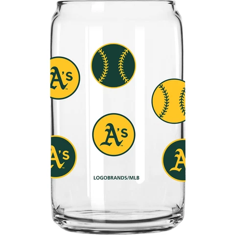Oakland Athletics 16oz. Smiley Can Glass Cover