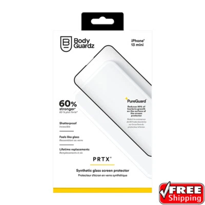 BodyGuardz PRTX Synthetic Antimicrobial Glass Screen Protector iPhone 13 Mini - Image 1 of 2