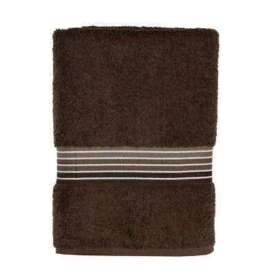 Mainstays Ombre Stripe Bath Towel, Brown Basket - Image 1 of 4