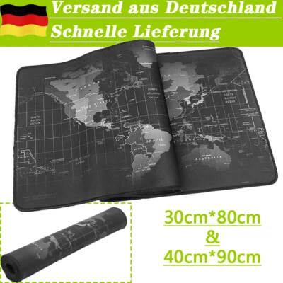 Gaming Mauspad XXL Anti-Rutsch Mousepad Schreibtisch Pad Matte Weltkarte Design - Bild 1 von 4