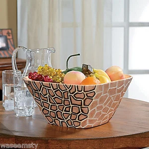 Tazón de fruta decorativo con estampado de animales de jirafa safari salvaje decoración - Imagen 1 de 1