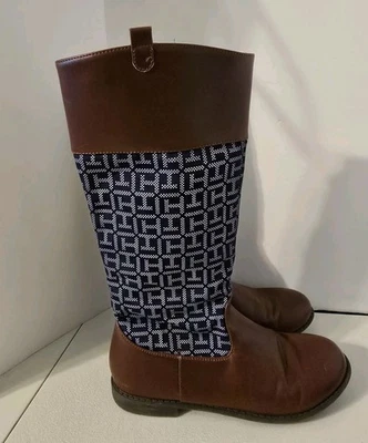 Girl's Tommy Hilfiger Andrea Jaelyn Cognac Charm Riding Boots Size 5 - Image 1 of 4