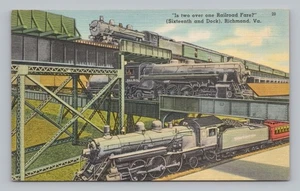 Postkarte Ist Zwei über Ein Tarif? Sixteenth & Dock Triple Railway Richmond Virginia - Bild 1 von 2