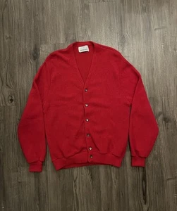 Vintage Robert Bruce Alpaca Wool Cardigan Men’s Size Large Red Arnold Palmer USA - Picture 1 of 7