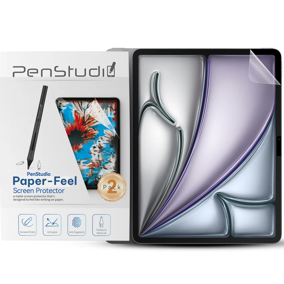 Penstudio Paper-Feel Screen Protector for iPad Air M2 13 inch | Anti-Glare - Image 1 of 4