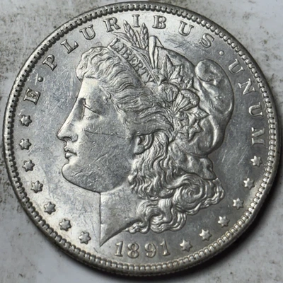 1891-S $1 Morgan Silver Dollar. Attractive AU Example! - Image 1 of 2
