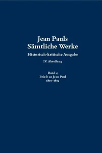 Jean Paul / Jean Pauls Sämtliche Werke. Vierte Abteilung: Brie ...9783050049151 - Picture 1 of 1
