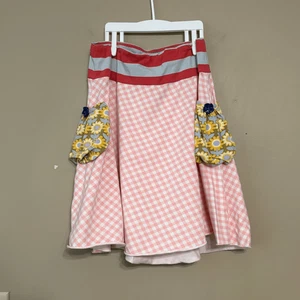 Matilda Jane Girls Serendipity Pepper Ann Skirt Gingham Floral Stripe Size 8 - Picture 1 of 6