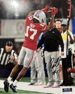 Foto 8x10 firmada por acción de Carnell Tate Ohio State Buckeyes con certificado de autenticidad/testigo - Imagen 1 de 2
