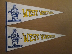NCAA West Virginia Mountaineers Lot 2 Vintage 1980er Team Logo College Wimpel - Bild 1 von 1