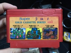 Famicom NES Game A003 3in1 TMNT, TMNT II Arcade Game, Chip & Dale (IC Chips)