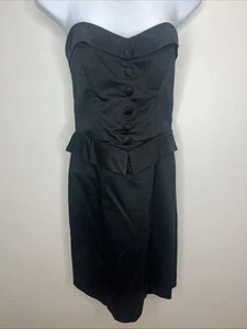 Vintage Betsey Johnson 90's Y2K Black Corset Dress Size 8 Lined Stretch USA Made - Picture 1 of 14
