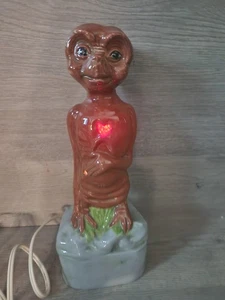 RARE Vtg 1980's Handmade E.T. Extra-Terrestrial Ceramic Night Light Lamp 9.5" - Picture 1 of 8