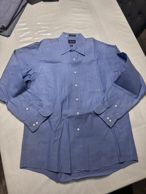 Allen Solly Shirt Mens Blue Solid Black Long Sleeve Button Up 16 34/35 Size - Image 1 of 4