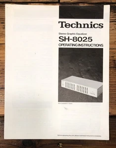 Technics SH-8025 Equalizer Owners / User Manual *Original* - Picture 1 of 1
