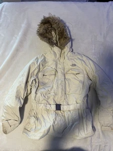 Damenjacke The North Face creme dick Größe L abnehmbare Fellkapuze - Bild 1 von 15