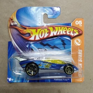 2007 Hot Wheels #113 Track Stars 5/12 FLATHEAD FURY Chrome w/OH5 Spoke Short A17 - Picture 1 of 7