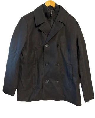 Kenneth Cole Mens Black New York Wool Blend Pea Coat Size XL - Image 1 of 4