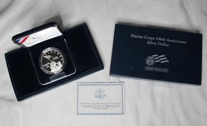 2005 U.S. Silver Dollar * Marine Corps 230th Anniversary * Proof * w/COA - Picture 1 of 4