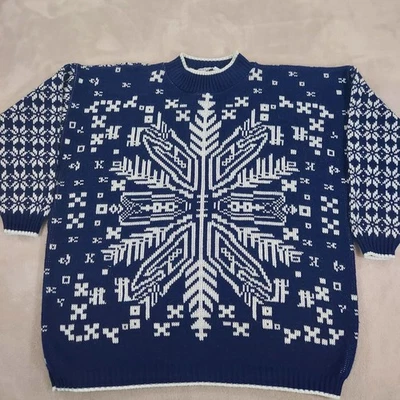 Vintage USA Venezia Sportswear Mens Sweater XL XXL Snowflake Holiday Winter Ugly - Image 1 of 4