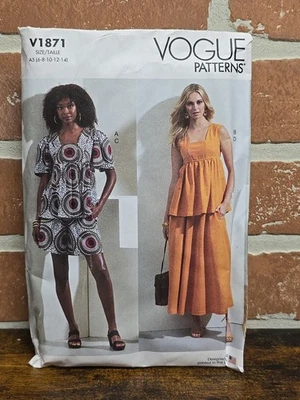 Vogue V1871 Misses Top, Shorts and Skirt  Size 6 - 24 Sewing Pattern Reg & Plus - Image 1 of 4