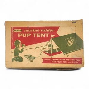 1960s Remco Marine Raider Pup Tent Camping Set In Original Box Packaging - Picture 1 of 16