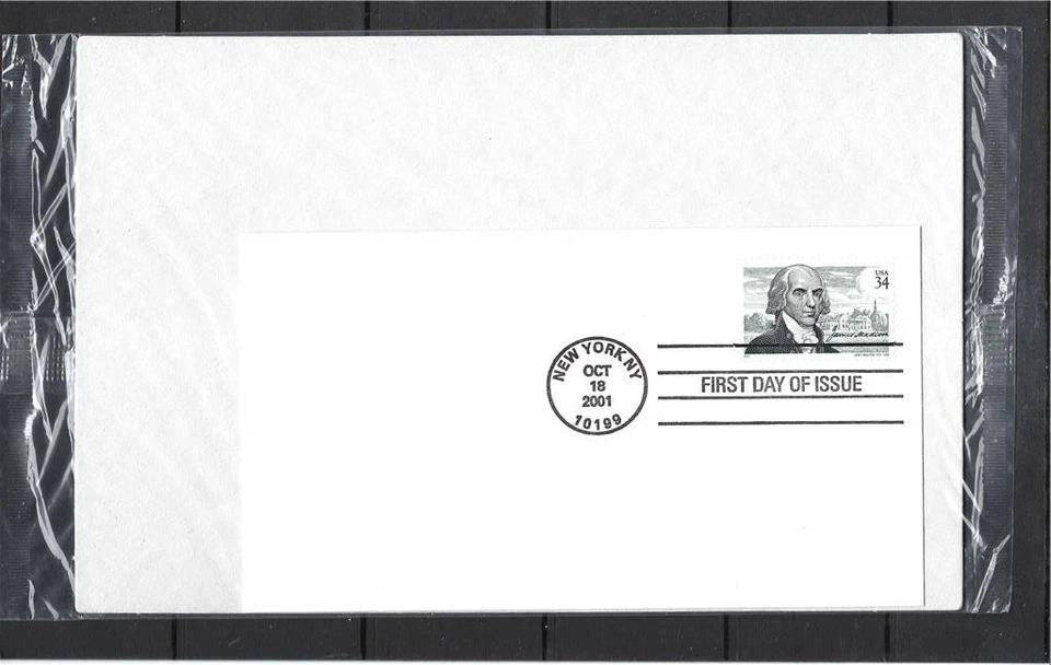 US 2001 FDC First day stamped cover James Madison  - Image 1 of 1