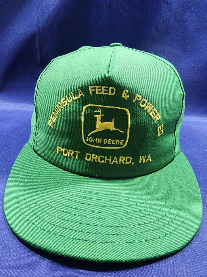 John Deere Hat Green Port Orchard logo Adjustable Snapback Cap - Image 1 of 4