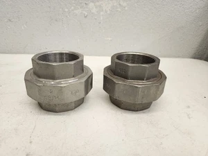 (2)  2" 150 Threaded (NPT) Hex Union 316 Stainless Steel, Pipe Fitting - Picture 1 of 14