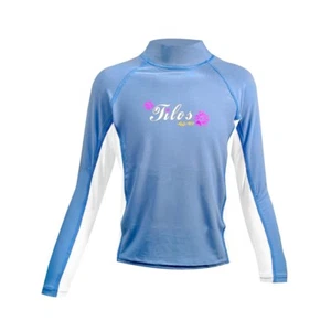 Tilos Kids Long Sleeve Rash Guard Childs UV Protection Surf Swim Snorkel LT BLUE - Picture 1 of 1