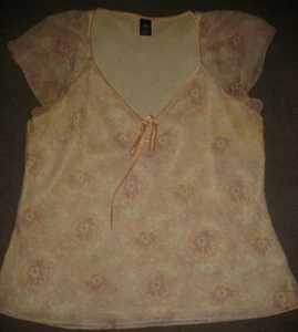 GAP Lined Silk Floral Blouse - Pink / Peach - Size XL - New - Picture 1 of 2