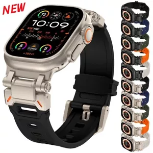 Metal+Silicone Band Strap For Apple Watch Series 9 8 7 6 5 4 3 SE Ultra 2 1 49mm - Picture 1 of 79
