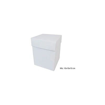 F. CARUSO 10 scatole bomboniere cartone pieghevole bianco c/ coperchio 10x10x10cm FCA-BOX