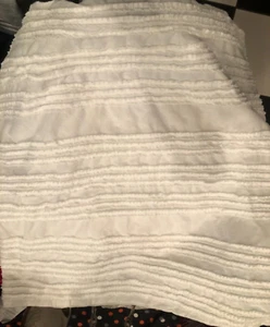 Pure DKNY White Euro 26" Pillow Sham with Ruffle Stripes (3 available) -- EXC+ - Picture 1 of 4