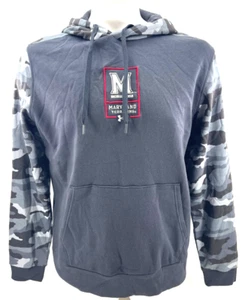 NEW Maryland Terrapins UMD Under Armour Camo Black Hoodie Sweatshirt Men's L - Picture 1 of 10
