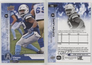 2018 Upper Deck CFL Blue Cleyon Laing #186