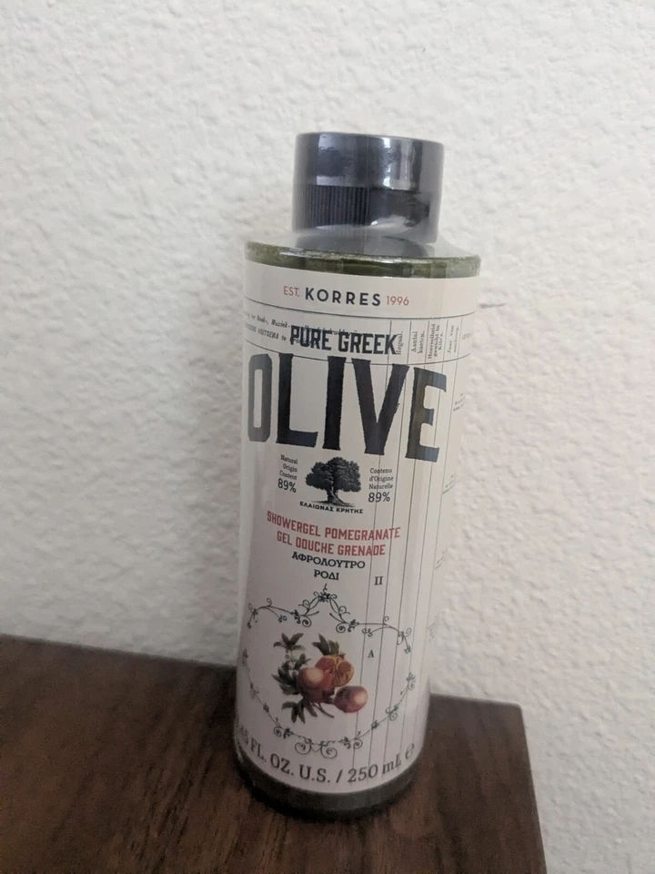 GEL DE DUCHA KORRES OLIVA GRIEGO PURO GRANADA 8,45 FL OZ / 250 ML TAMAÑO COMPLETO Foto 1 de 2