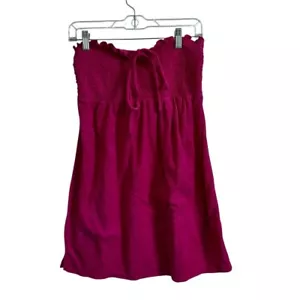 Wild Fable Cover-Up Dress Smocked Terry Cloth Strapless Hot Pink M - Picture 1 of 7