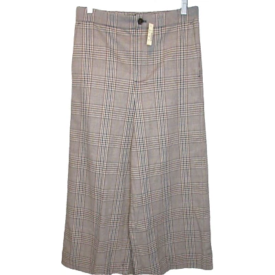 Madewell Wide Leg Crop Pants Womens Medium High-Rise Gray Plaid Preppy Career - Image 1 of 4